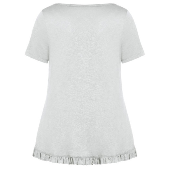 Zim & ZOE Gray Cotton Mae Ruffle Hem Top Size 20 NWT (R17.5) - Picture 3 of 6